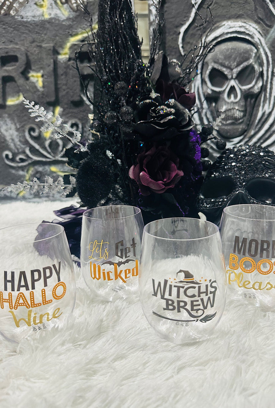 Halloween Travel Wine Glasses