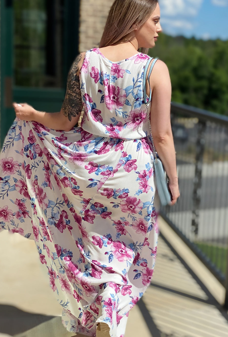 Emily Floral Maxi Dress-White Bellamie Boutique Emily Floral Maxi Dress-White Bellamie Boutique