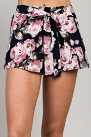 Navy Floral Shorts - Bellamie Boutique