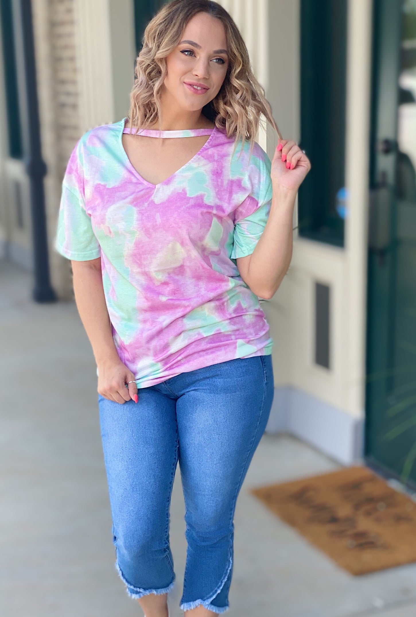 Mya Tie Dye Top - Bellamie Boutique