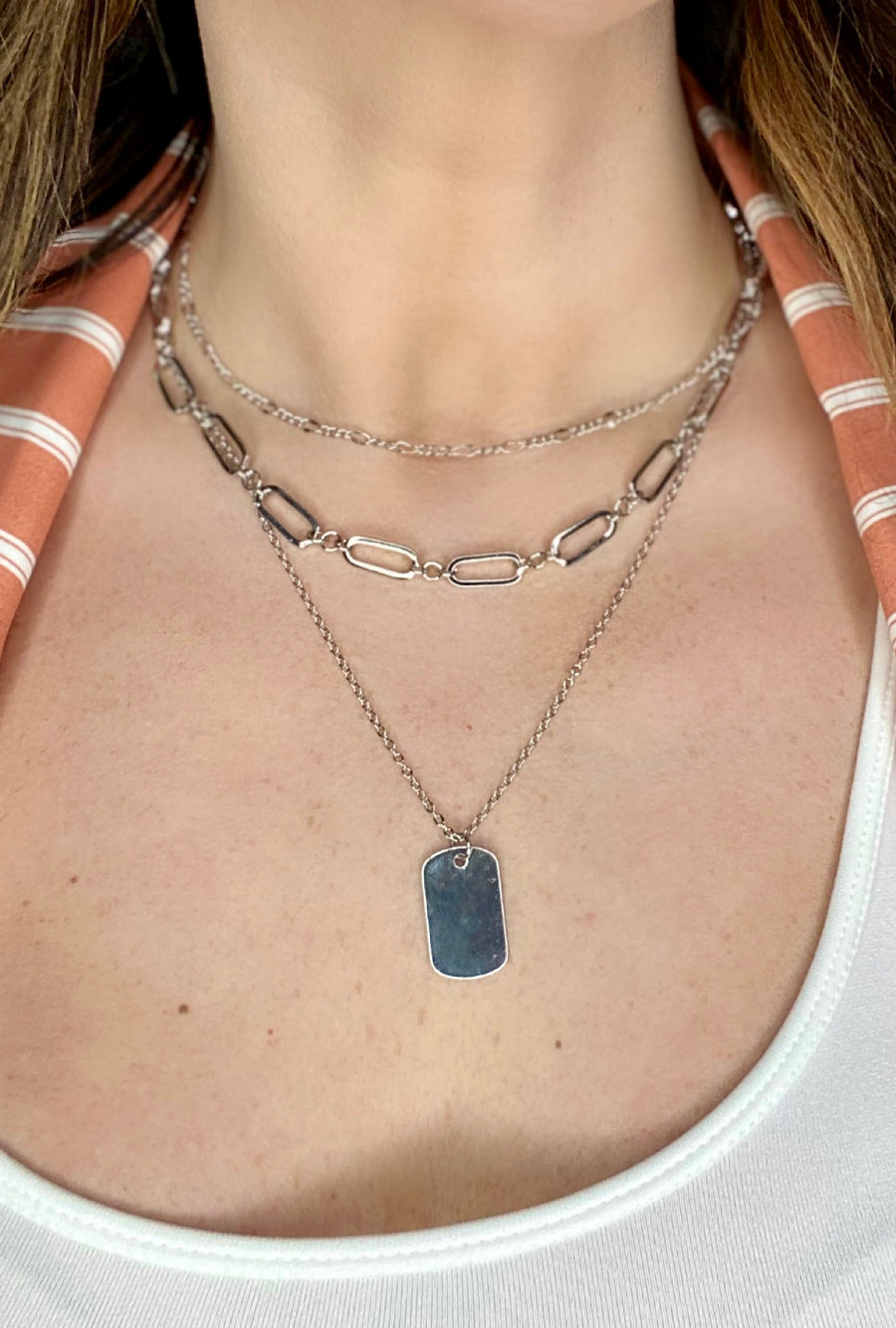 Layered Tag Necklace