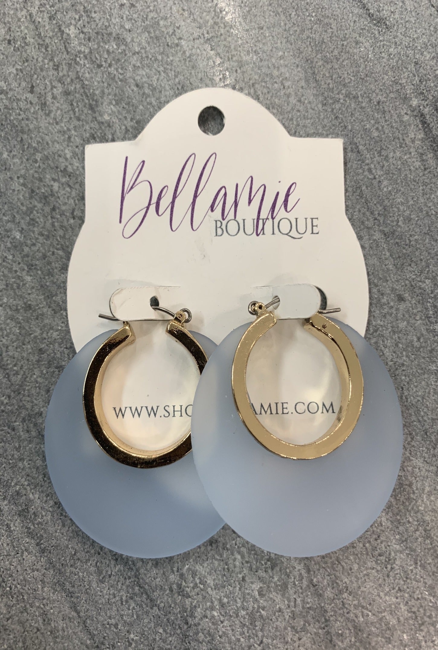 Blue Acrylic Hoop Earrings - Bellamie Boutique