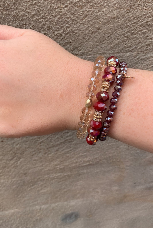 Burgundy Bead Stack - Bellamie Boutique