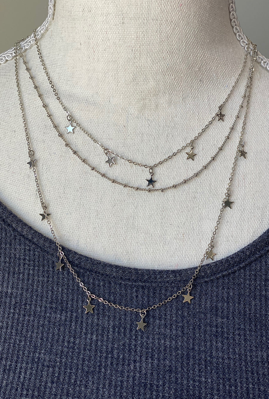 Silver Star Charm Necklace - Bellamie Boutique