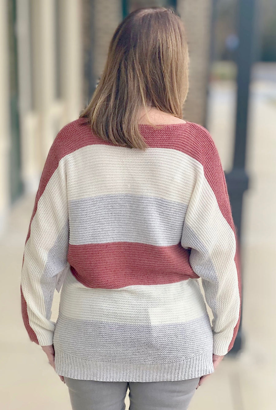 Heather Color Block Sweater