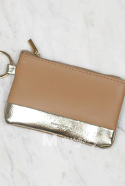 Brown & Gold Key Ring Wallet - Bellamie Boutique