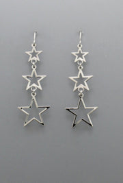Silver Star Linked Earrings - Bellamie Boutique