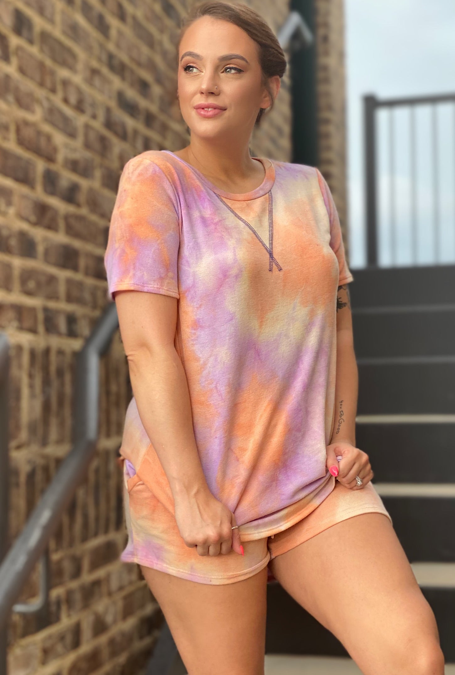 Sherbet Tie Dye Short Set - Bellamie Boutique