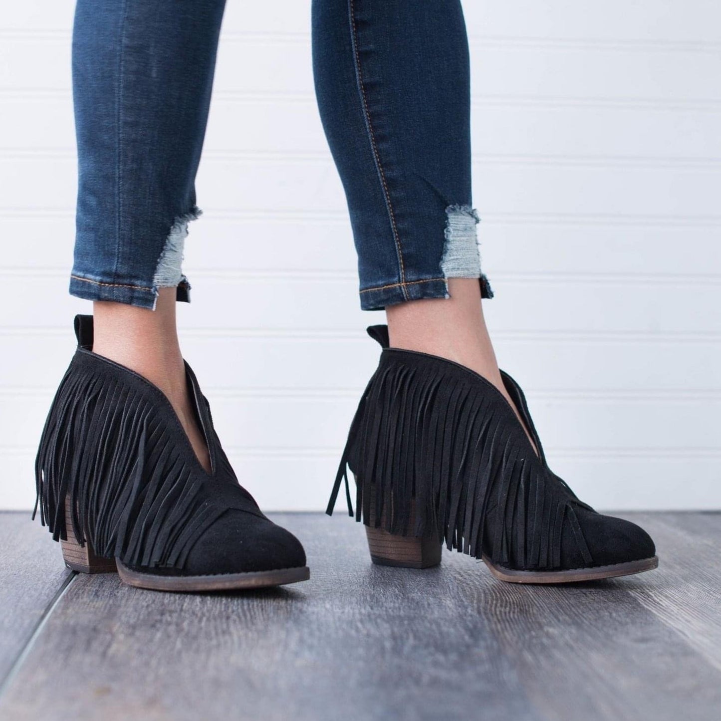 Babe Fringe Booties - Bellamie Boutique