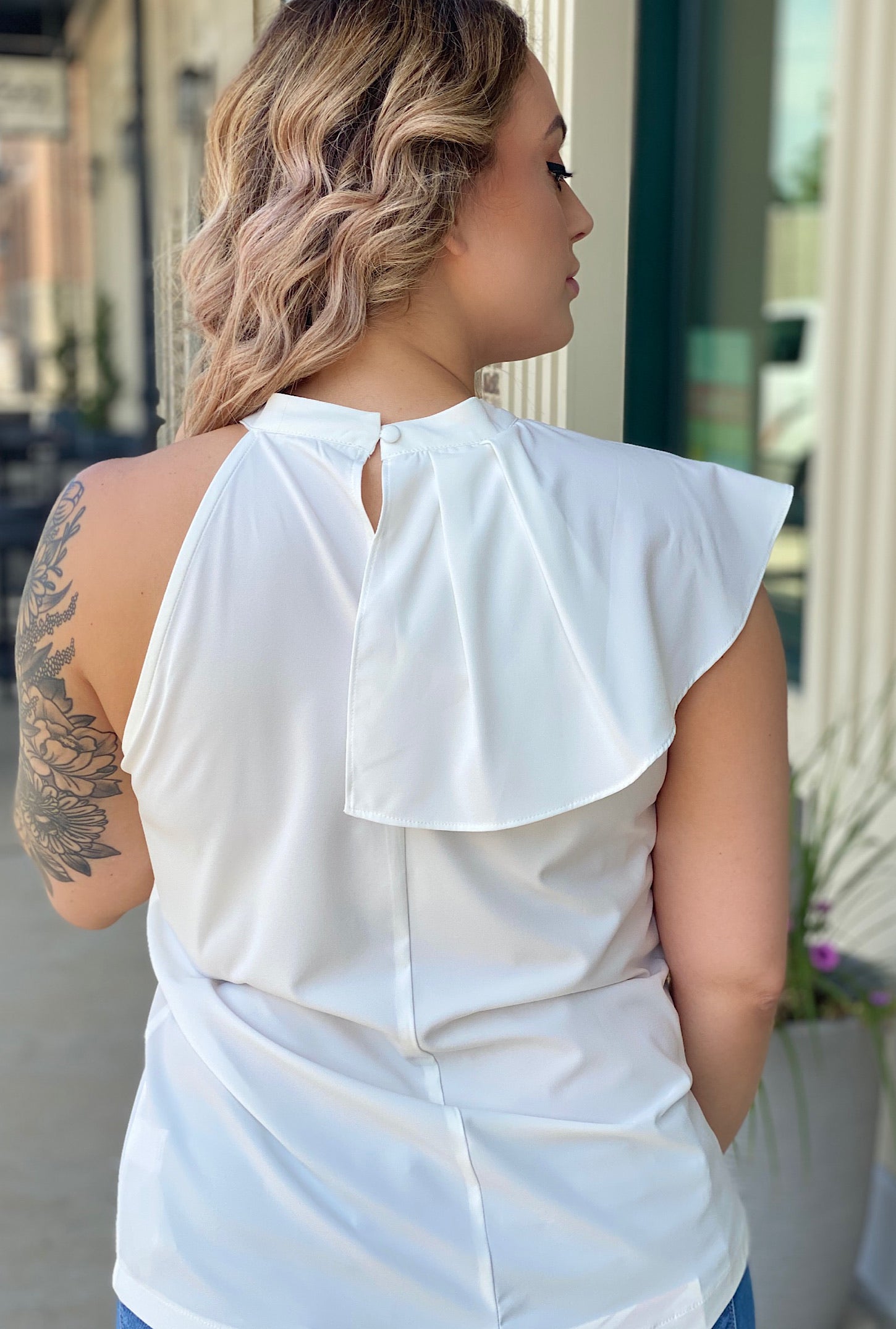 Kellie Top-White - Bellamie Boutique