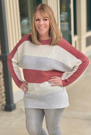 Heather Color Block Sweater