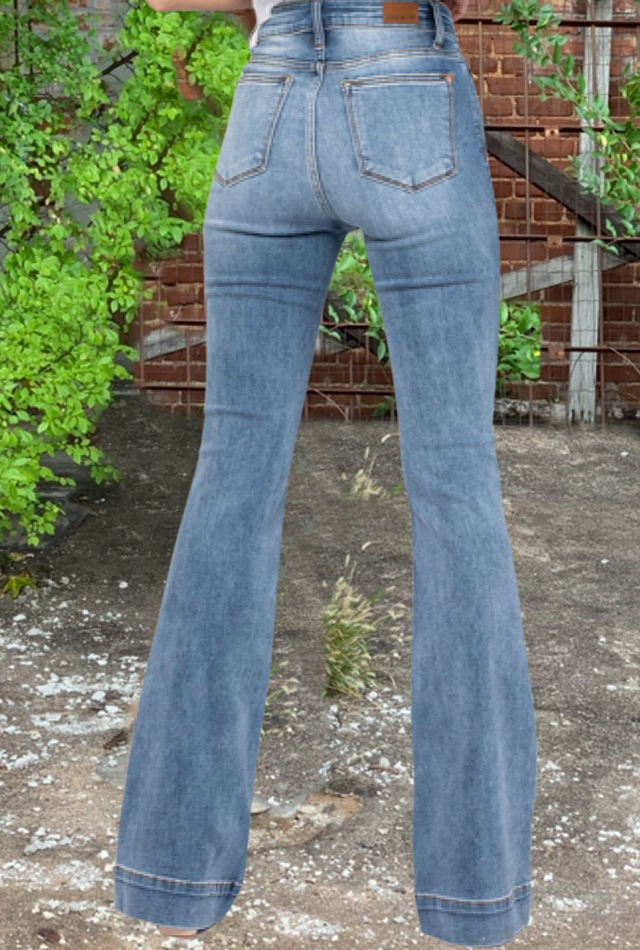 Judy Blue Trouser Flare Jeans-Light
