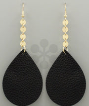 Black Leather Drop Earrings - Bellamie Boutique