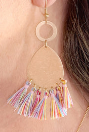 Multi Color Tassel Teardrop Earrings - Bellamie Boutique
